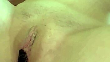 I cum hard on my stuffed panties with huge tits