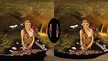 RealityLovers takes you back to 10,000 BC for a wild cave encounter with a brunette riding cowgirl in POV style, blending reality and raw outdoor sex passion.