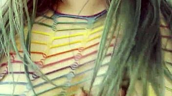 oh yeah, look at me in this rainbow outfit, joan day says as she plays solo and shakes her big bbw ass