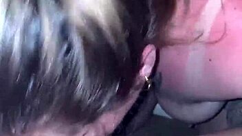 blonde slut takes deepthroat facial with passion.