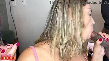 Menage a trois with delicious Brazilian milf in hardcore action.