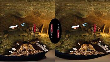 RealityLovers takes you back to 10,000 BC for a wild cave encounter with a brunette riding cowgirl in POV style, blending reality and raw outdoor sex passion.