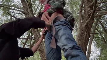 Spanish milf hot wife blowjob in public park risky sex they saw us as passing amateur real couple