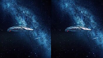 The blonde group fucks in outer space with big tits