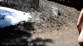 Young Couple Flashes Tits And Fucks Outdoors