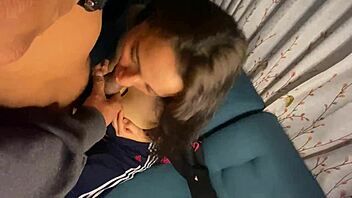 Invited Neighbor For Movie Night And Got Cum On Tits