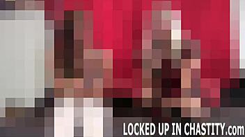 this little chastity device locks around my cock for femdom bondage