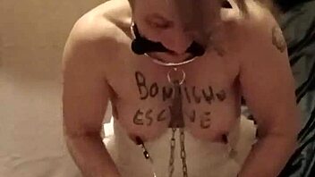 The slave maid flashes her body in humiliation