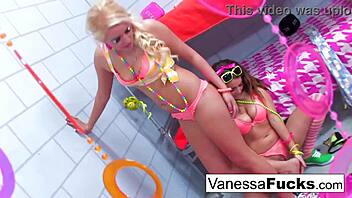 vanessa and natasha nice go wild in lesbian cage adventure 😍