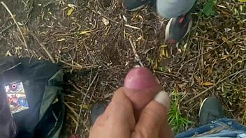 Spanish milf hot wife blowjob in public park risky sex they saw us as passing amateur real couple