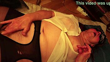 Madame Birgit reaches intense orgasm through homemade masturbation, feeling pure ecstasy.