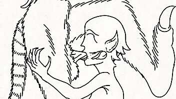 Animasyon oral seks yoğun emme aksiyonuyla