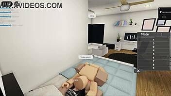 una coppia gioca su roblox con grandi tette e sesso virtuale