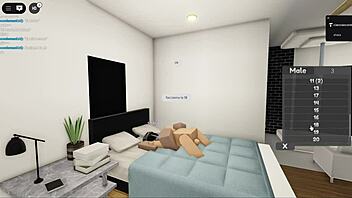 una coppia gioca su roblox con grandi tette e sesso virtuale