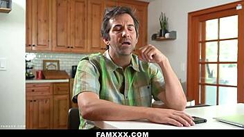 Look at That Stepdaughter Flashing Her Tits! She Makes Her Stepdad Pound Her Hard!