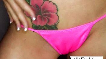 Sexy Lola Foxx touches herself here