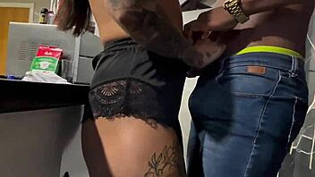 Latina Blows Big Black Cock In Lingerie