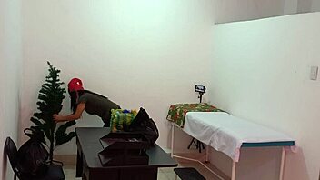 the nurse decorates the doctor's office for christmas