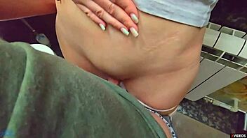 Stranger cums in my panties during kinky encounter in restaurant toilet