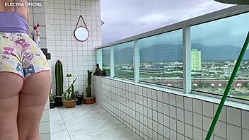 Is my neighbor cleaning in shorts?