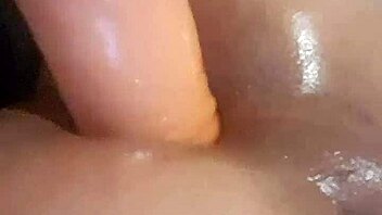 tight shemale playing with huge 11 inch dildo