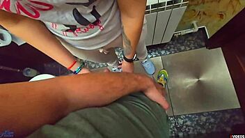 Stranger cums in my panties during kinky encounter in restaurant toilet