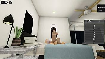 una coppia gioca su roblox con grandi tette e sesso virtuale