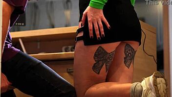 Horny Redhead Stepsister Bent Over In Shower Fucking