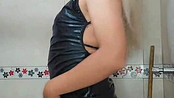 rich transsexual in the bathroom doing nice things with crossdressing and toys