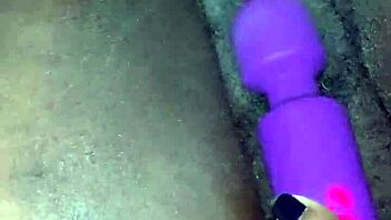 Ebony wife reaches creamy orgasm with toys in amateur video