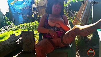 i feel softcore outdoor masturbation with brunette stockings natural tits