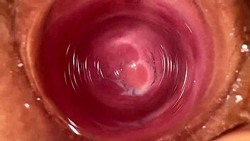 Camera deep inside Mia's tight creammy pussy, it's so hairy and wettt.