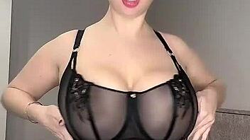 milf with big natural tits in underwear