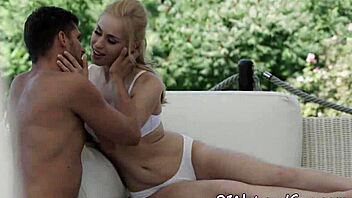 Seductive Babe Relaxing By The Pool