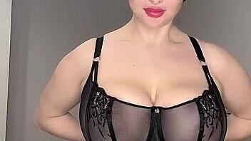 milf with big natural tits in underwear