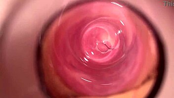 Camera deep inside Mia's tight creammy pussy, it's so hairy and wettt.