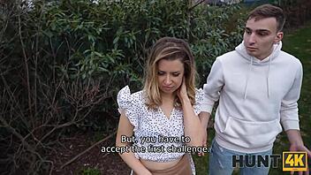 Outdoor public czech pickup leads to shy babe in stockings watched by cuckold. She enjoys the thrill.