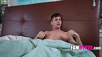 talking to step dad while wife sucks cock under blanket