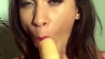 Briana Banderas, sexy with big tits and ass, uses toys for pleasure.