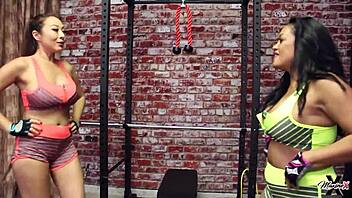 lesbian work-out fit nyssa nevers, blonde pussy lips muff diving dirty talk fucking 😘