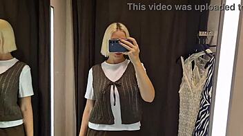 Do You Like My Sexy Clothes Fitting Watch Me Naked Trying On Clothes In The Mall Fitting Room