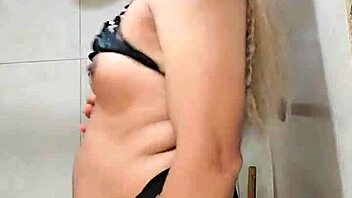 rich transsexual in the bathroom doing nice things with crossdressing and toys