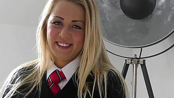 Blonde Christen Courtney Sucking and Riding Cock While Rubbing Clit