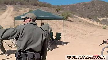 fake police blonde honey does it on car hood before facial