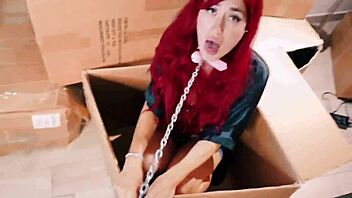 I seduced my cute neighbor to play with the cat