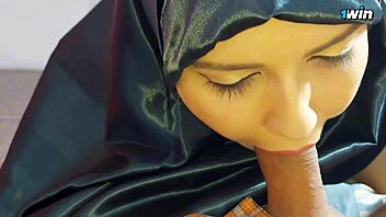 this arab egyptian wife fucks her stepson while husband is outside, deepthroat and doggystyle.