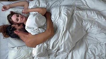 How our morning starts in bed with teen and girlfriend in stockings