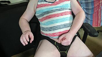 Redhead Lubes Up Big Cock For Solo Masturbation