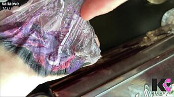 Watch the slow motion of peeling the second skin from a fresh tattoo.