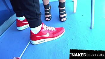 This milf nerd slut has a huge fetish for sucking big black cocks in public